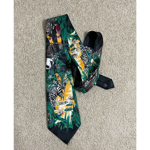 Marco Polo Jungle Life Mens Necktie Zebra Parrot Panda Leopard Italian Style